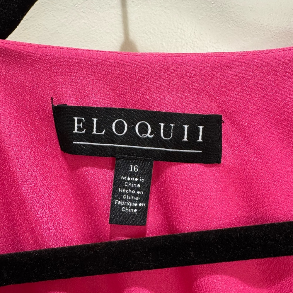 Eloquii Fuchsia Satin High Low Dress, Size:16 - Picture 4 of 4
